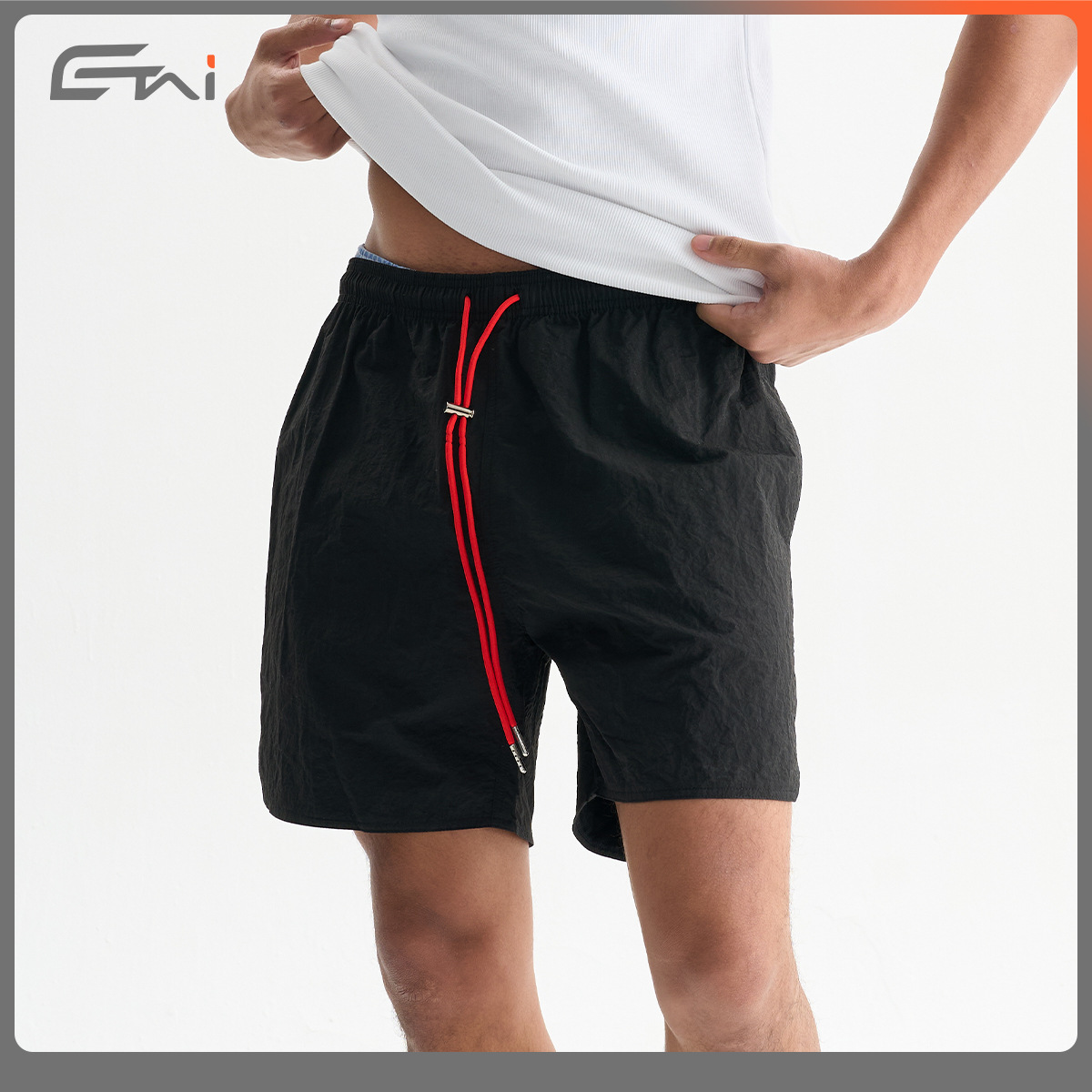 ETAI para hombre | pantalones cortos deportivos de nailon de alta calidad casuales sueltos pantalones de cinco puntos para hombre de secado rápido delgado de verano