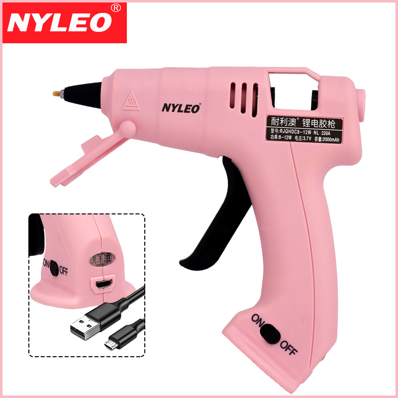 耐利澳无线热熔胶枪NL220A锂电池USB充电款式小号不插电胶枪批发
