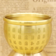 Brass pot decoration copper hundred fortune pot teacup car decoration piece treasure pot office decoration piece home decoration item real copper