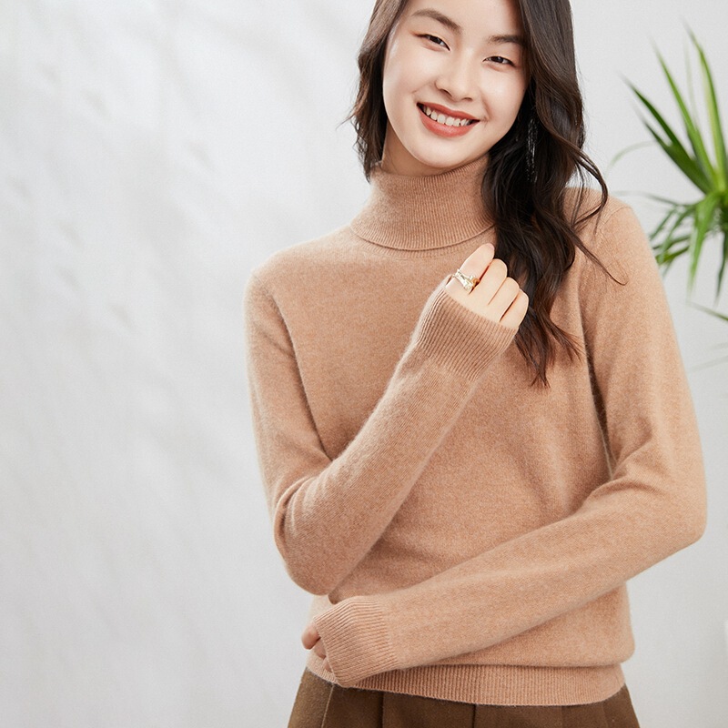 Turtleneck Cashmere Sweater Women's Autumn and Winter 2021 New Simple Simple Base Shirt Solid Color Pullover All-match Lapel Sweater Turtleneck Cashmere Sweater Women's Autumn and Winter 2021 New Simple Simple Base Shirt Solid Color Pullover All-match Lapel Sweater