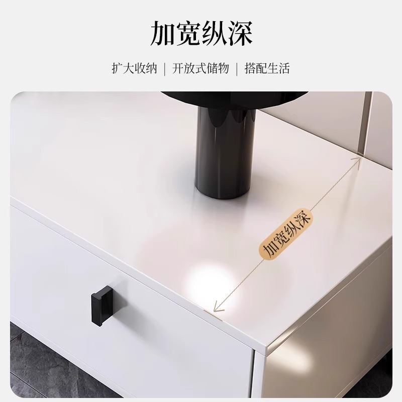 Gabinete de televisión moderno y simple tipo de casa pequeña 2024 nuevo tipo de sala de estar almacenamiento de almacenamiento en el suelo doméstico gabinete de televisión integrado