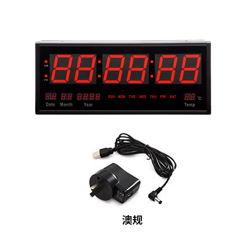 クロスボーダー永久カレンダー電子時計多機能英語高精細LED大画面時計ショッピングモール温度壁掛け時計付き|undefined