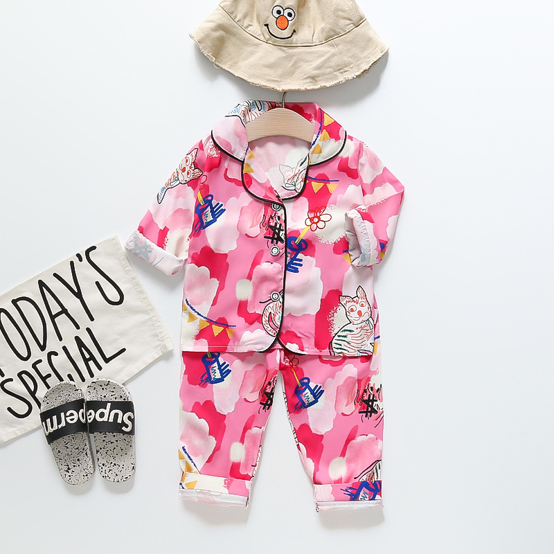 2023 primavera nuevos niños del otoño Pijamas largos oso caliente traje estilo coreano desgaste cómodo lindo moda