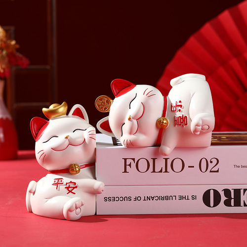 Lucky cat entrance key storage ornaments ashtray mobile phone holder living room home decoration housewarming gift