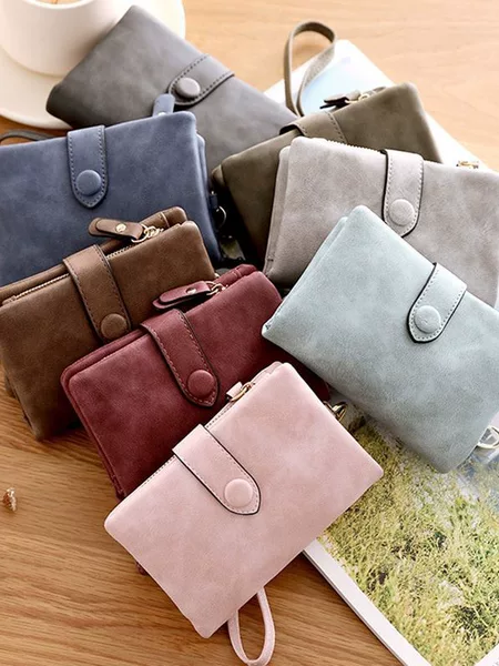 Multifunctional Korean-Style Fashion Women's Wallet 70% off Women's Bag with Multiple Card Slots, Matte, Stylish, Versatile, Short Style for Change