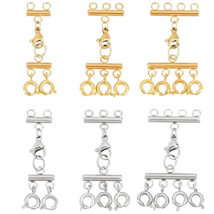 Cross-Border New Stainless Steel Multi-Strand Necklace Buckle DIY Bracelet Buckle with Lobster Buckle Spring Buckle Jewelry Accessories Wholesale