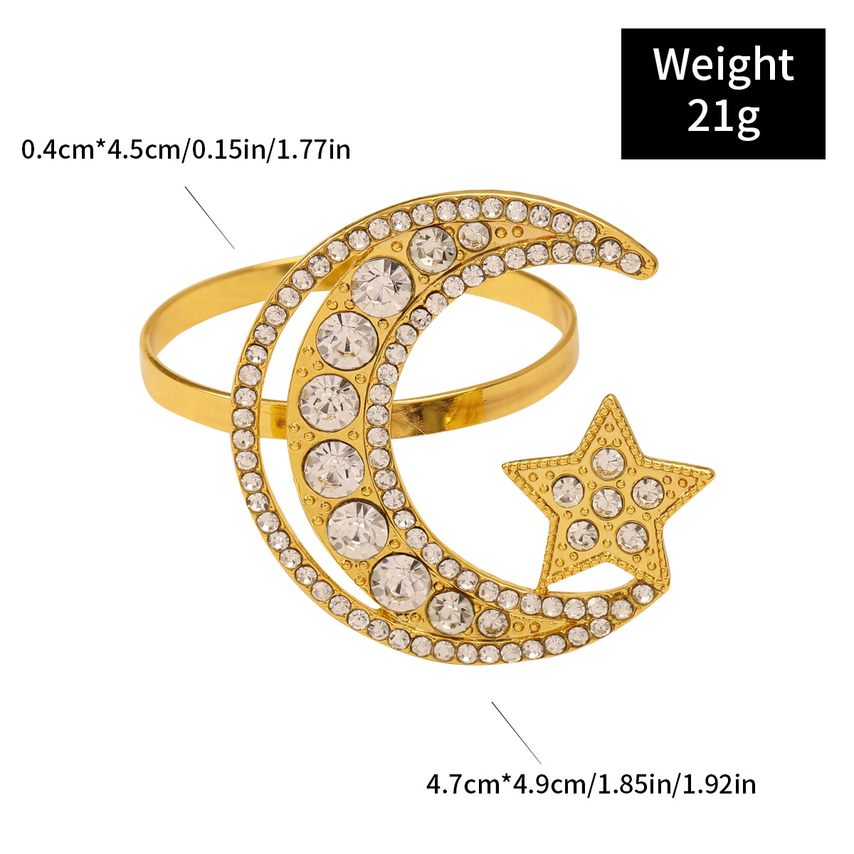 25g Weight napkin rings Kitchen and drinking utensils 1 Piece Quantity Daily Occasion Alloy Material Star, Moon Pattern Casual Style Casual Star Moon Alloy Napkin Rings 1 Piece 无