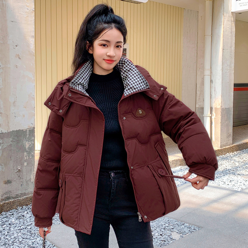Transfronterizo corto de algodón mujer 2024 invierno nuevo encapuchado desmontable chaqueta de algodón de pluma casuales suelta chaqueta de algodón gruesa image 10