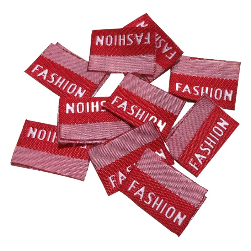Manufacturers custom high weft-dense half-folded woven logo clothing collar logo custom shoes and hats woven label cloth logo trademark side logo