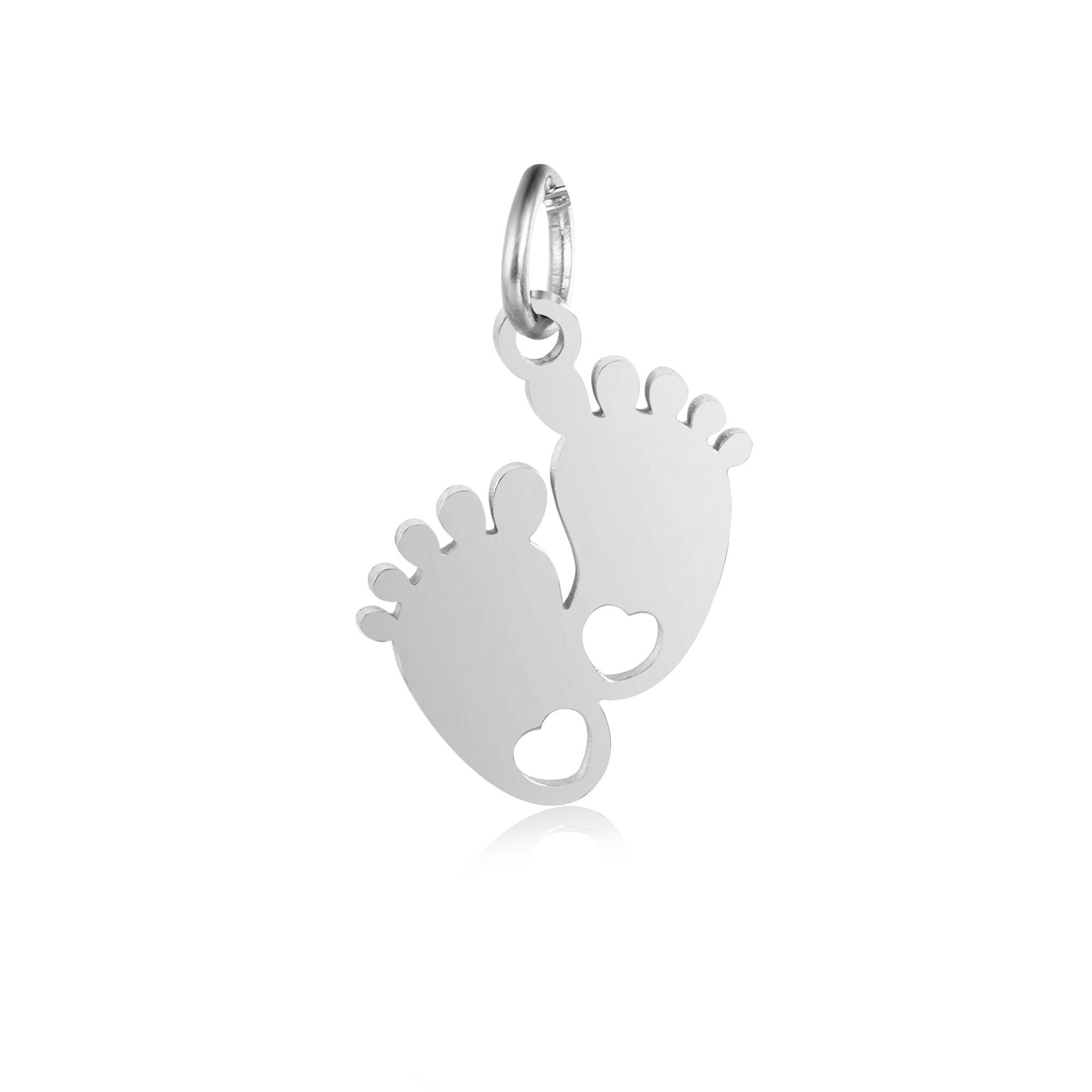 27g Weight Pendant Jewelry Making Type DIY Jewelry Accessories Classification 5 PCS/Package Quantity 304 Stainless Steel Material Foot Pattern Plating Design Cute Style 5 PCS/Package 304 Stainless Steel Foot Pendant 2