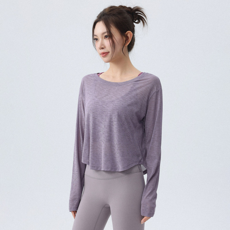 Beautiful Yoga Wear, Lightweight Cover-Up, Women's Long-Sleeved Quick-Drying Breathable Sports Top, Pilates Training Wear, Running and Fitness Wear