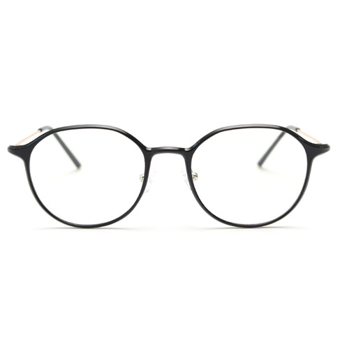 T7183 Korean Round Thin Rim Lightweight Near-Sighted Eyeglass Frame for Women, Neutral Tone, Literary Style, Plain Lens for Men, Instagram Style