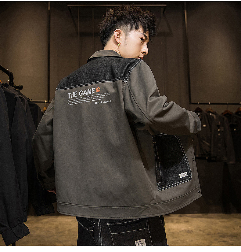 Stagione primaverile e autunnale 2024 Nuove giacche con colletto ribaltabile Top slim fit edizione coreana per tendenza cappotto sottile casual da uomo_voghion.com
