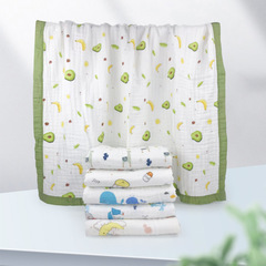 Wholesale pure cotton baby bath towels six-layer gauze 105*105 all-cotton children's summer quilt baby kindergarten towel blanket
