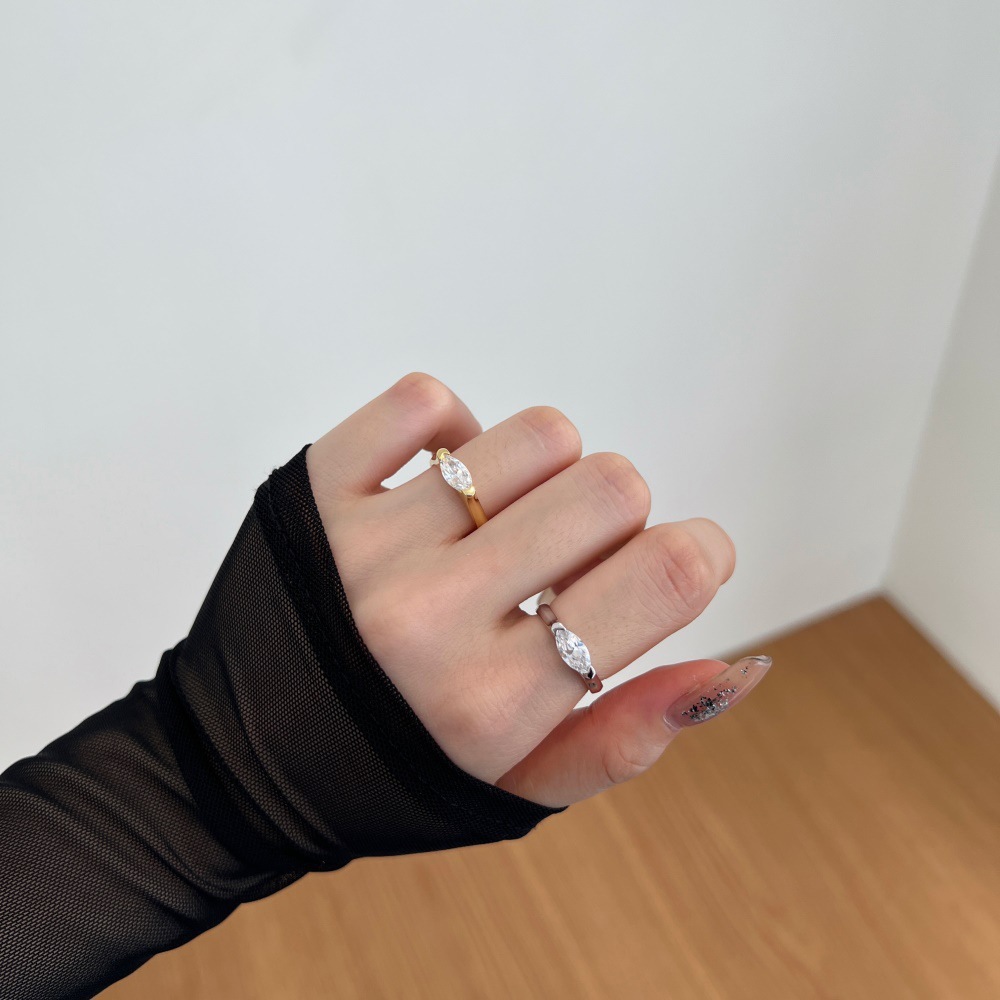 2g Weight Zircon Inlay Material Rings Classification 5, 9 Ring Size Holiday, Daily Occasion 925 Sterling Silver Material Geometric Pattern 2025 Spring and Summer Season Women's Gender Elegant, Simple Style Style 925 Sterling Silver Zircon Geometric Rings 925 Sterling Silver Rings 13