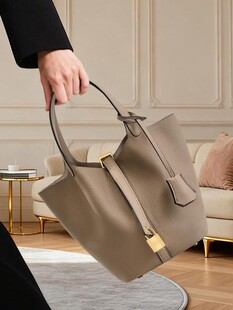 Classic bag, leather handheld basket, high-quality style, genuine leather, cowhide