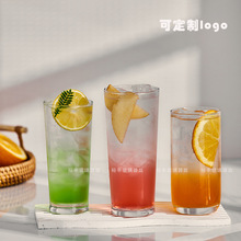 钢化玻璃杯耐冷耐高温不易碎莫吉托鸡尾酒杯咖啡杯可做图案水杯子