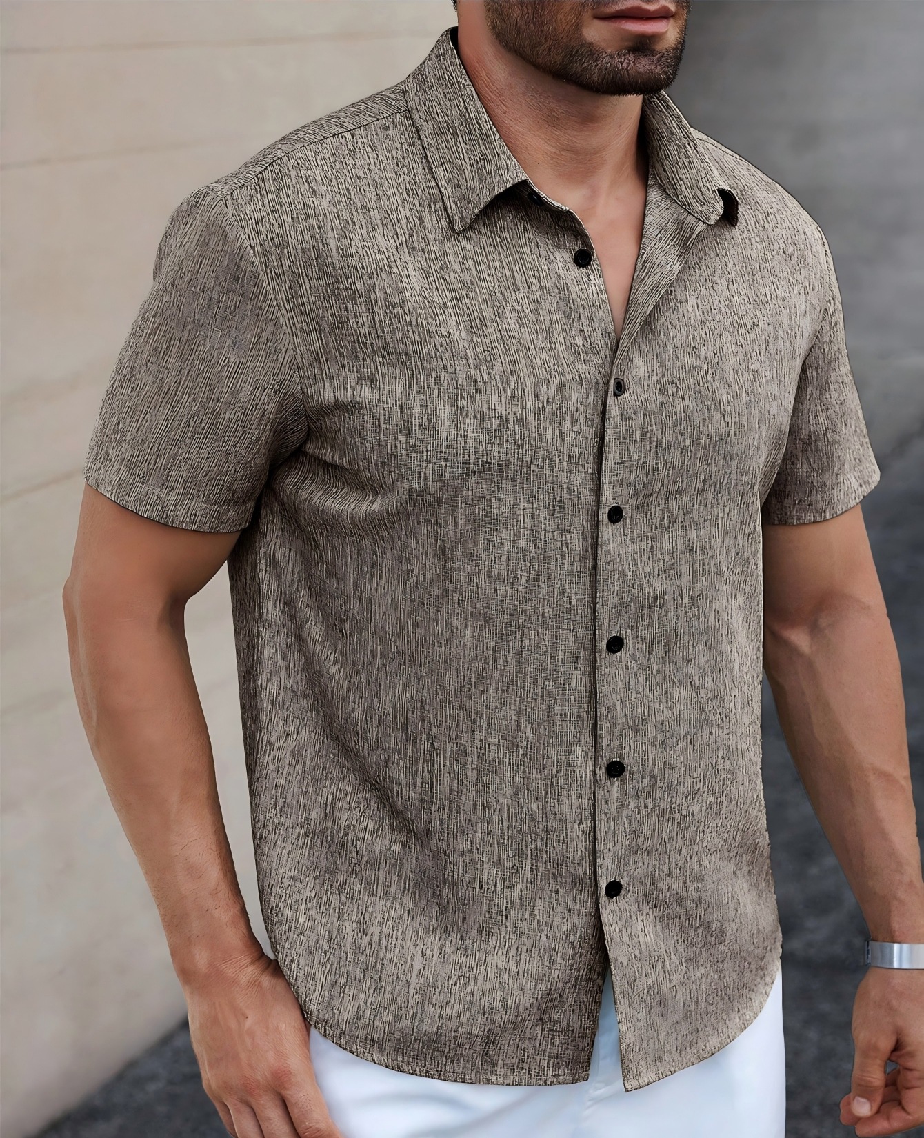 Nuevo transfronterizo Europa y América Amazon verano nuevo cuello de manga corta camiseta de negocios camiseta casual para hombre