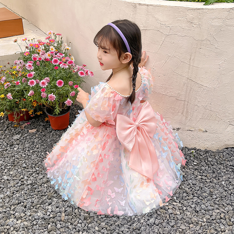 Children's Internet Celebrity Cute Bow Summer Dress Girls Summer Dress 2026 New Baby Princess Dress Summer