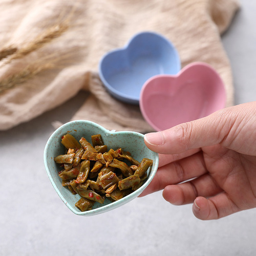 Creative Home Use: Wheat Straw Small Bowl, Mini Condiment Plate, Small Pickled Vegetable Plate, Food Dip Sauce Plate