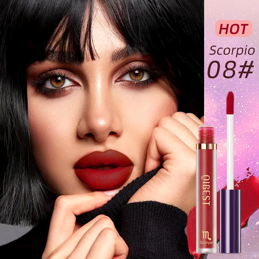 Carina QIBEST mat stick cups, le brillant à lèvres est-il durable et pas facile à décolorer, ensemble de rouge à lèvres liquide maquillage_voghion.com