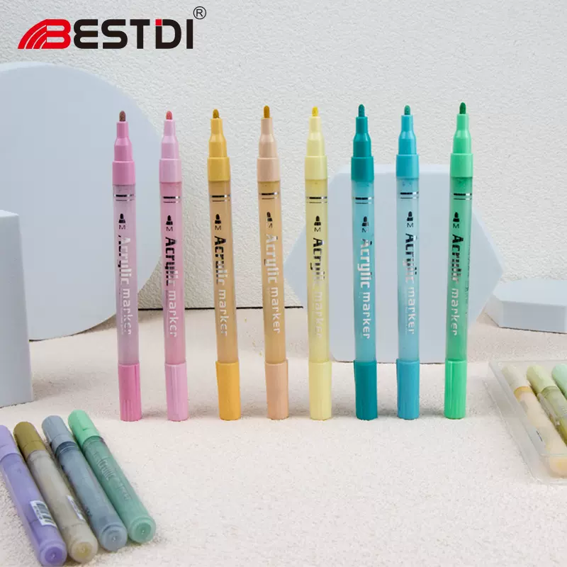 标点丙烯马克笔DIY手绘荧光笔莫兰迪色记号陶瓷笔水性防水批发