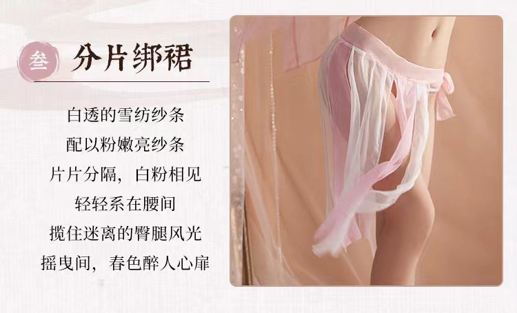 Chang’e Flying to the Moon Jade Rabbit Roleplay Costume Set with Cape, Dress and Thong — detail image 6