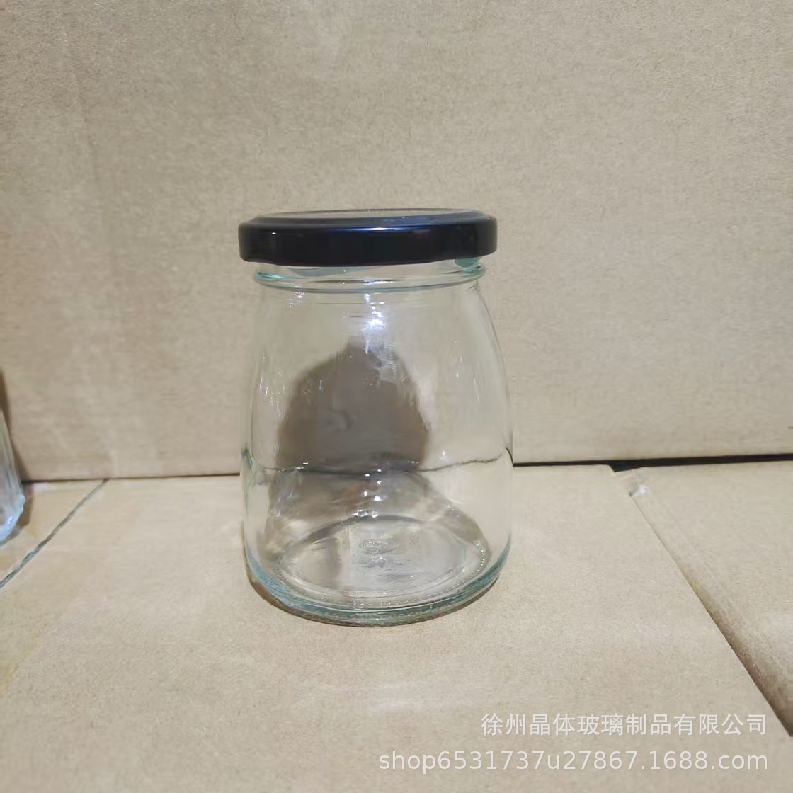 卸売り100mlガラス布丁瓶厚手牛乳カップ耐高温ヨーグルト瓶木栓ガラス瓶許瓶瓶