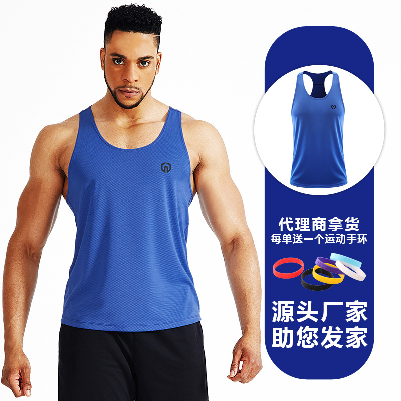 Chaleco de fitness entrenamiento muscular de los hombres sueltos en forma de I deportes delgados culturismo ropa casual chaleco sin mangas más Chaleco de tamaño