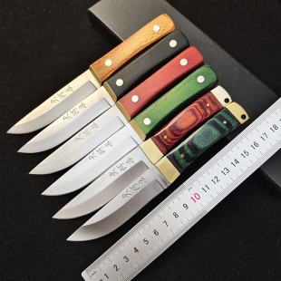 Wholesale knife Mongolian handle meat knife meat knife hand knife small steel knife sharp wooden handle fruit knife Internet Celebrity knife