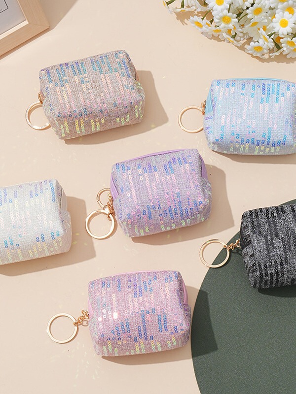 New Embroidered Sequin Cute Coin Purse in Niche Small Fragrance Style Small Bag Simple Earphones Lipstick Cosmetics Bag New Embroidered Sequin Cute Coin Purse in Niche Small Fragrance Style Small Bag Simple Earphones Lipstick Cosmetics Bag