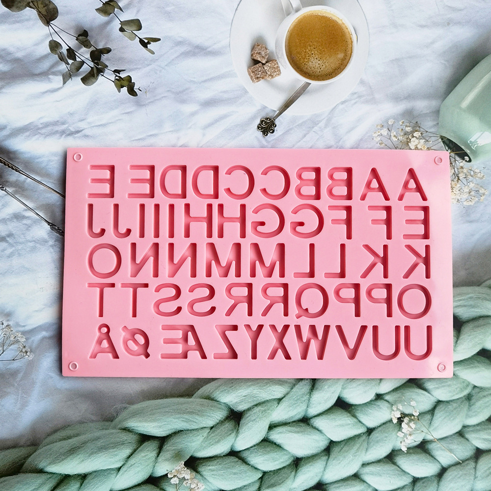 Dobles letras de chocolate transversal 199 molde de silicona pastel helado pudín molde de postre jabón utensilios