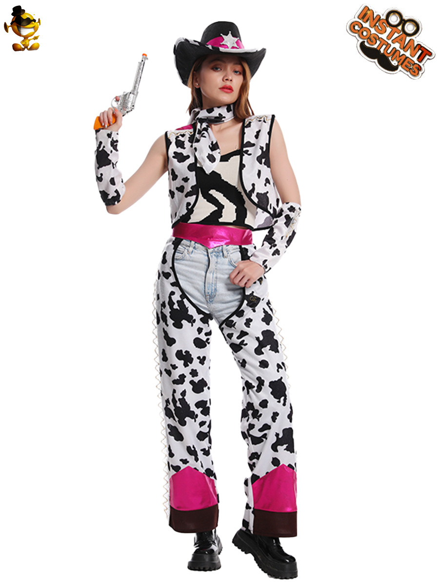Suministro transfronterizo chica grande Western Denim traje de Halloween mascarada ropa de rendimiento de fiesta de mezclilla image 3