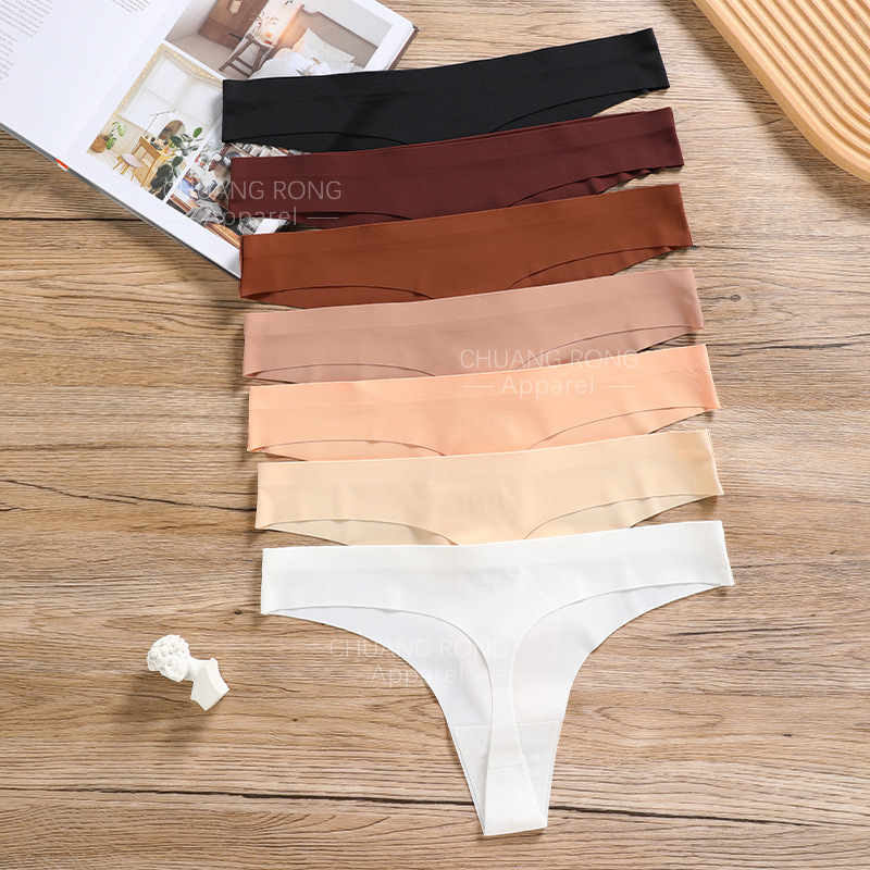 European and American large size low-waist sexy underwear, women's seamless ice silk breathable quick-drying sports yoga women's T-string underwear