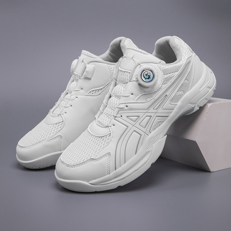 Nuevos botones giratorios transfronterizos zapatos de bádminton de tenis de mesa al aire libre zapatos de tenis de mesa ligeros y transpirables