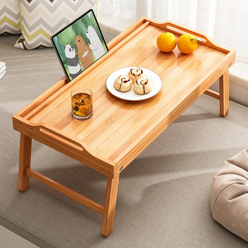 Bed laptop tablet table Internet celebrity solid wood foldable balcony bay window table student small table study table