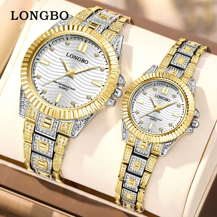 Quartz fashionable waterproof men's watch by Longbo, paired watches for beloved, (Cross-border trading), wholesale