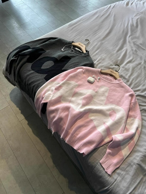 欧美跨境街头复古针织衫毛衣y2k宽松秋季慵懒风提花套头上衣男女|undefined
