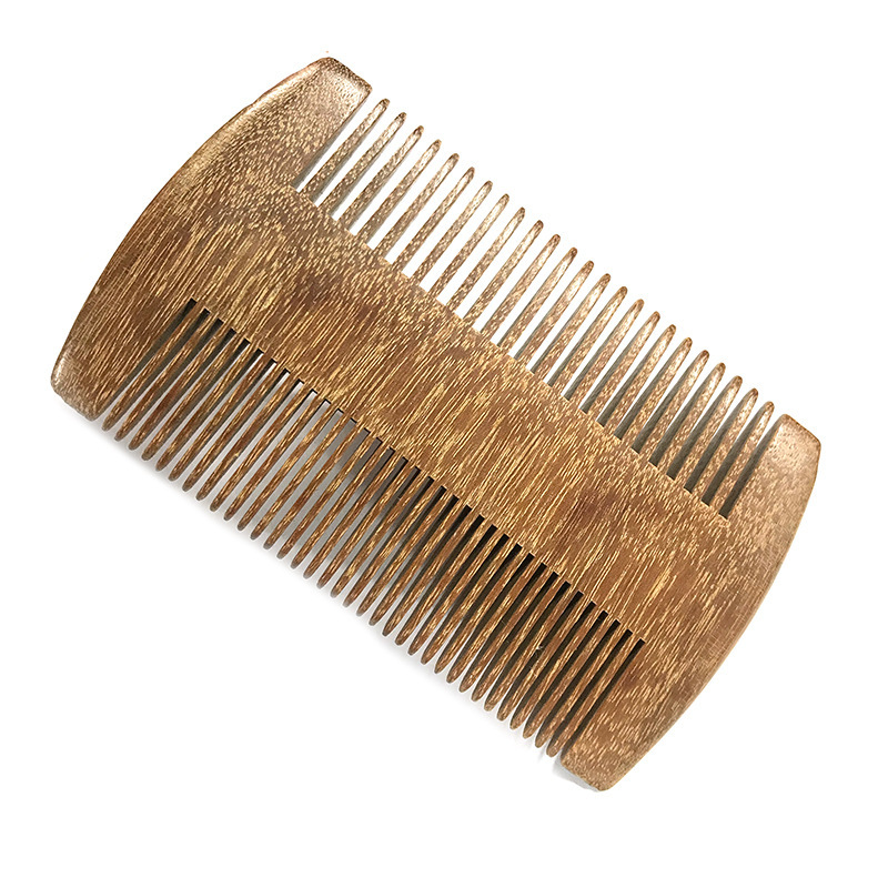 Fábrica de origen Peine de madera transfronterizo Peine de madera Peine portátil Peine de madera Conjunto de peine de barba de dientes finos de doble cara Peine de peluquería