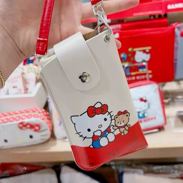 Kitty Cartoon Pattern Cute Satchel Pu Leather Glasses Case Gemini Cute Printed Satchel Cosmetics Bag