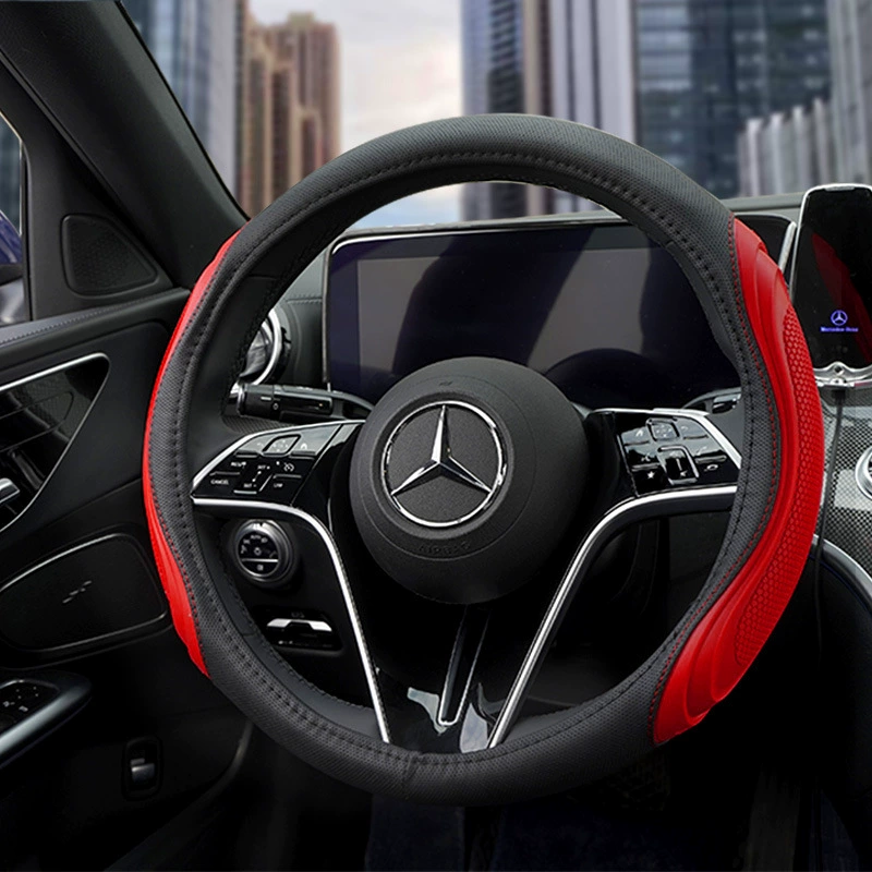 Новый автомобильный чехол на руль, кожаная пленка, высококачественный четырехсезонный универсальный противоскользящий впитывающий пот трансграничный популярный чехол на ручку