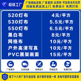 厂家直供广告牌户外喷绘刀刮布UV打印定制油画布防晒艺术布黑白布