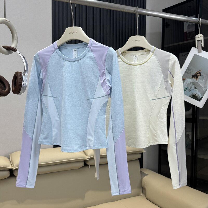 Factory Order Outdoor Sports Style Color-Blocking Quick-Dry Long-Sleeve T-Shirt for Women, Slim Fit, Moisture-Wicking, Breathable Top Factory Order Outdoor Sports Style Color-Blocking Quick-Dry Long-Sleeve T-Shirt for Women, Slim Fit, Moisture-Wicking, Breathable Top