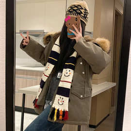 派克棉服女冬季2025新款韩系慵懒大毛领工装学生外套加厚棉衣棉袄