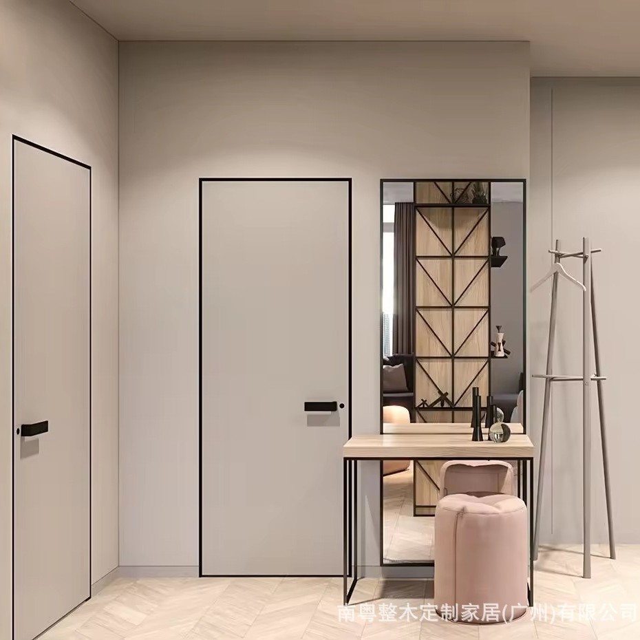 隐形室内木门隔音组装套装门金属门框木门框隐藏门广州源头工厂