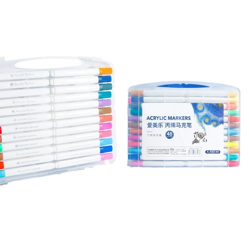 Lápiz de acrílico para niños pintando lápiz de graffiti triangular conjunto de lápiz de pintura impermeable y rápido de secado impermeable