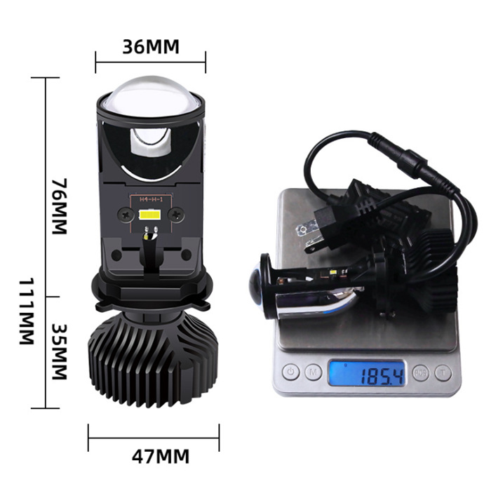 Y6D viene con doble lente de luz mini H4 lejos y cerca integrado Super brillante coche LED gran bombilla fuerte luz de la motocicleta ojo de pez