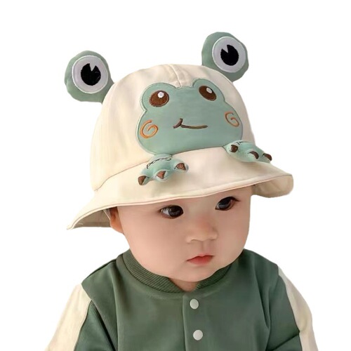 Cute Little Frog Baby Hat Spring and Autumn Thin Model Sunshade Children's Sun Hat Outing Unisex Toddler Sun Hat