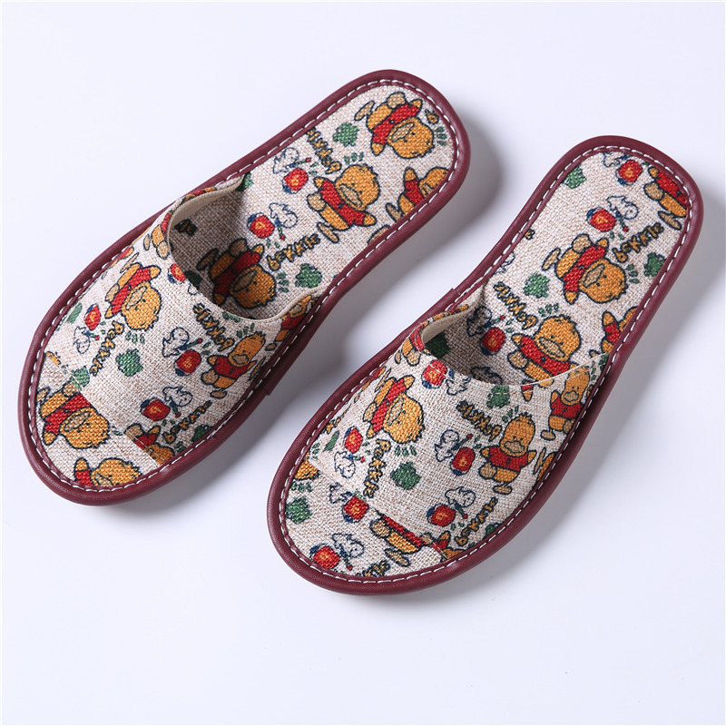 新款韓版情侶款亞麻拖鞋春夏季室內防滑透氣女式涼拖鞋