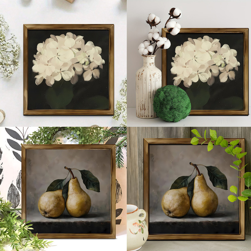 White Lily and Small Fragrant Pear Pattern 2D Wooden Photo Frame Wall Home Decoration Creative Photo Frame Craft Decorative Painting Wholesale White Lily and Small Fragrant Pear Pattern 2D Wooden Photo Frame Wall Home Decoration Creative Photo Frame Craft Decorative Painting Wholesale